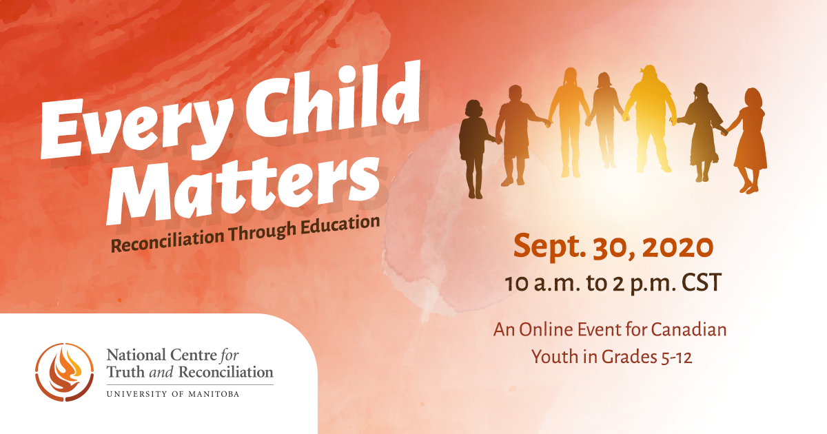 Join hundreds of thousands of Canadian youth on Sept. 30. We will honour Residential School Survivors, their families and communities at an extraordinary and live virtual event to support and encourage meaningful Reconciliation across Canada: buff.ly/2YCIhnQ