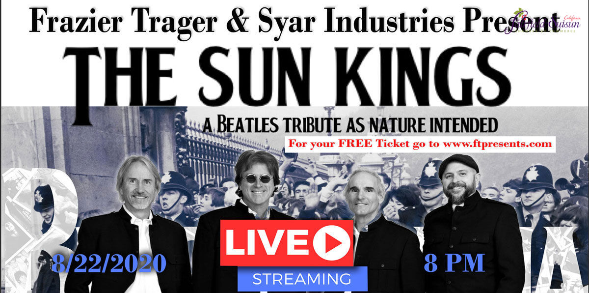 FFSChamber's tweet photo. The Sun Kings - A Beatles Tribute as Nature Intended - VIRTUALLY LIVE!
Grab your Free ticket at
https://t.co/VcoBfoXDKH
#rock #beatles #beatlestribute #freeticket #thesunkings #sunkings https://t.co/1hft4WAgbM