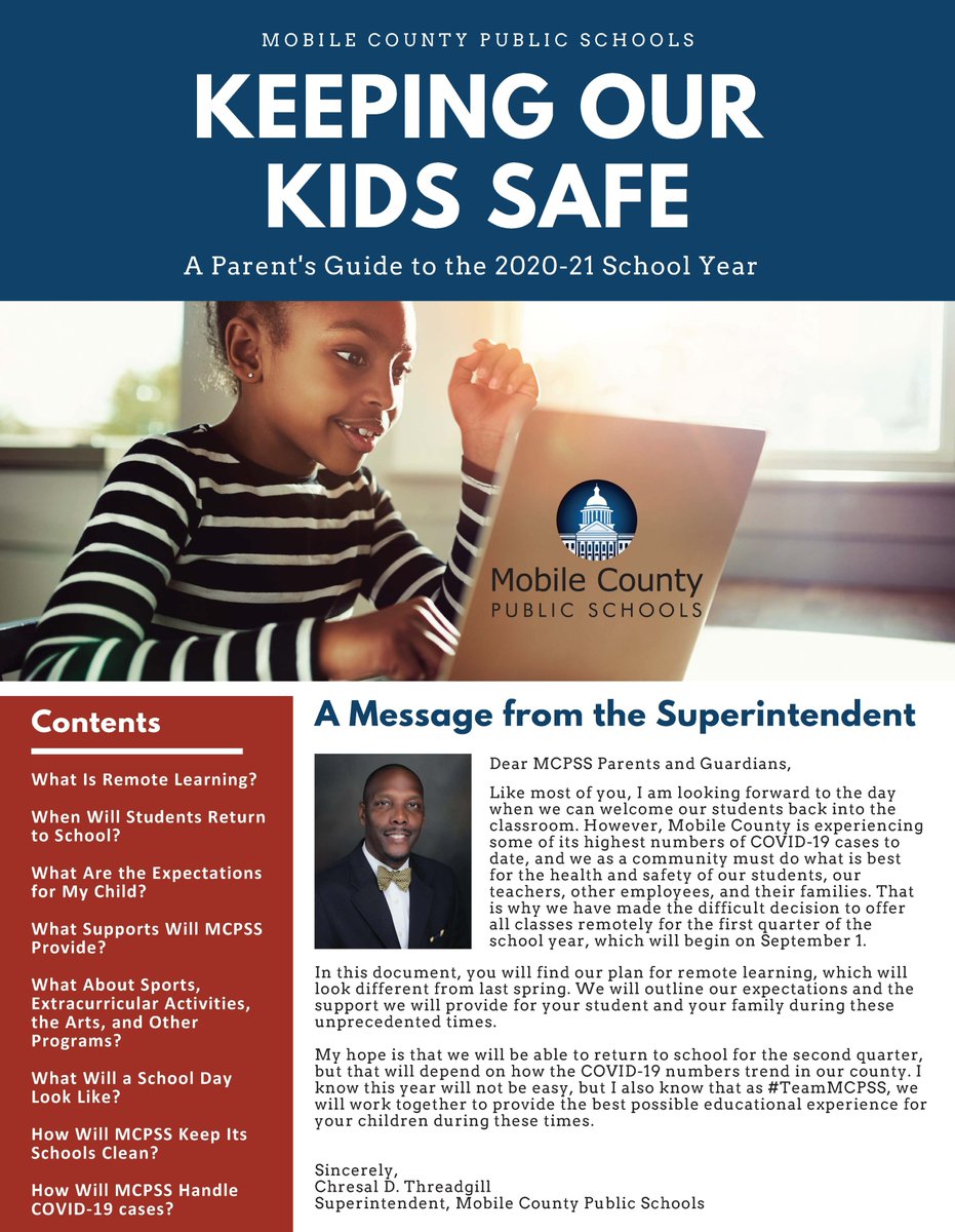 Attention parents: Attached in this thread is a 10-page Parent's Guide to the 2020-21 School Year, which outlines our plan for remote learning (which will be different than spring) &amp; provides more information about expectations and support MCPSS will provide. #LearningLeading