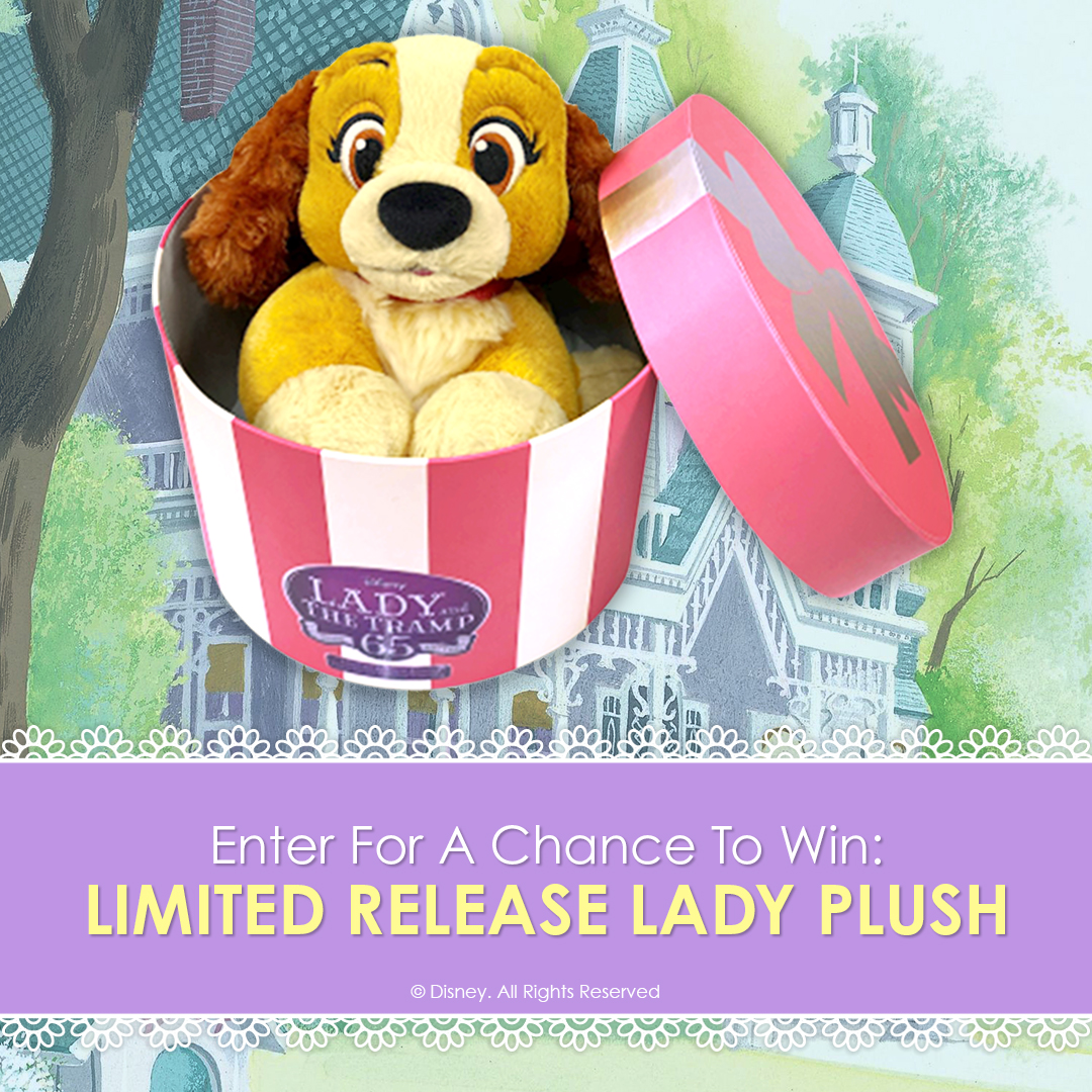 Here's a paw-some way to celebrate 65 years of Lady and the Tramp! Comment with #D23Lady65Sweepstakes to enter for a chance to win this ADORABLE Lady Plush. 
NO PURC NEC. Ends 8/6/20. Open to 50 US/DC; 18+. Void where prohibited. Rules/odds: bit.ly/3ft9QFj