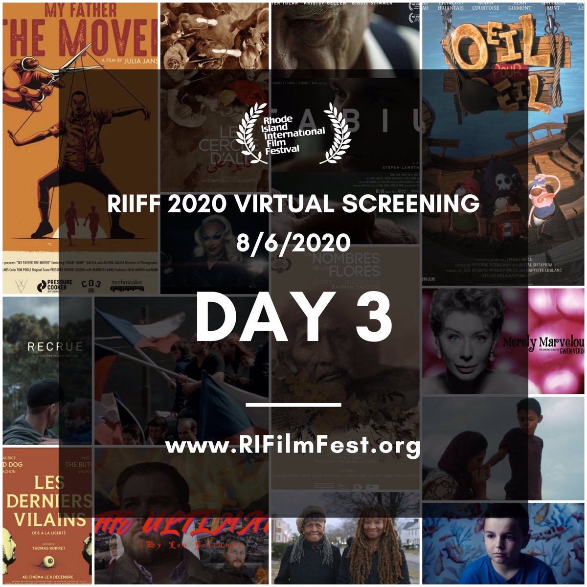 RIFilmFest's tweet photo. SEVENTEEN amazing film packages will be virtually screened today from 3:30 pm to 9:30 pm EDT!
Check our website for more information about the virtual screenings.
Join the "Easy Chair Theatre" and enjoy watching! #RIIFF2020
https://t.co/3okeLJCfqy https://t.co/o6LdjDBN3y