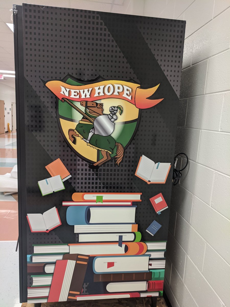 What started as a "want" from a social media pic became a reality for our kids <a href="/NHE_HCS/">NHE_HCS</a> thanks to @berry_leneberry,  @mrs_lauren_NHE, <a href="/SnappingShoals/">Snapping Shoals EMC</a>, &amp; <a href="/NHEPTO1/">NHE PTO</a>! We're so excited about our new book vending machine! Can't wait to see our kids rewarded with books! <a href="/HenryCountyBOE/">Henry County Schools</a>
