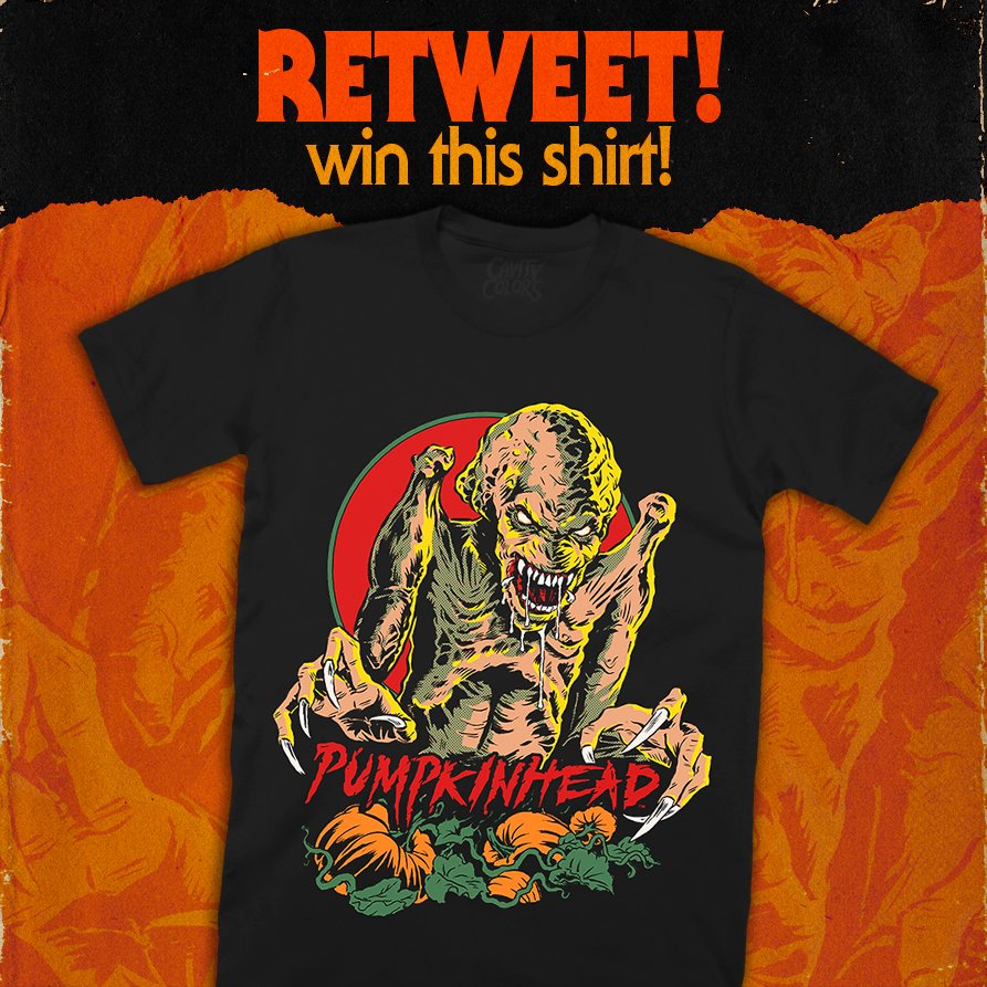 CAVITYCOLORS's tweet image. 😈 RETWEET, and you'll be entered to win a PUMPKINHEAD: Retro Demon t-shirt! Must be following @cavitycolors to be eligible to win! 🎃 One random winner will be announced next Thursday, August 13th on this tweet. Good luck!