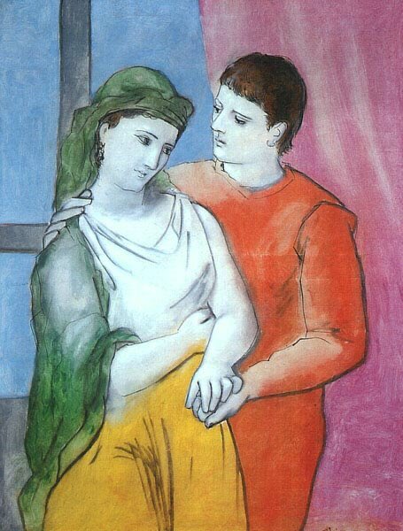 As the most important artist of the 20th Century we’re used to seeing Picasso’s progressive and avant garde images However this painting, The Lovers (1923) is in his classical manner. Compare The Kiss (1969 & 1929). Picasso was a lover & each of his loves was also a self-portrait