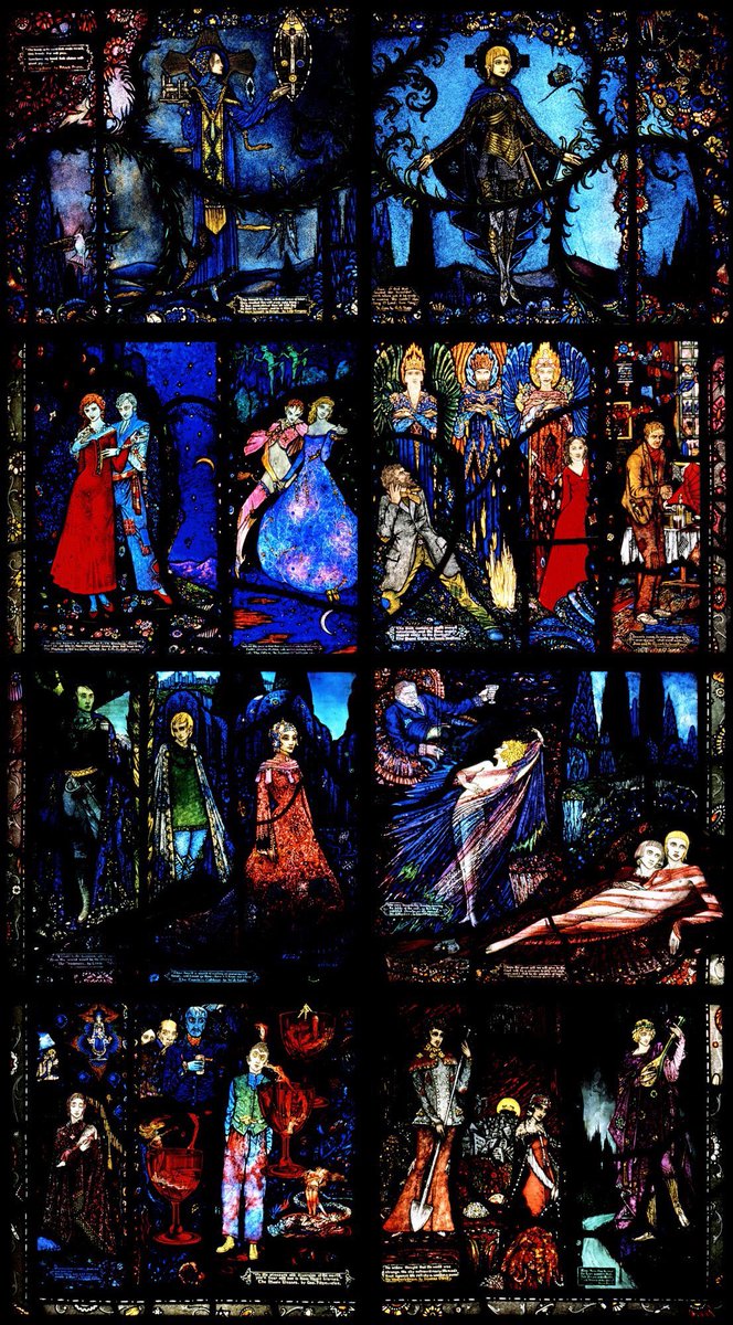 Harry Clarke is one of the key Western artists in his creation of astonishing stained glass. His Geneva Window (1927) includes many beautiful Irish lovers. Clarke is relatively unknown outside of Ireland as much of his amazing work is housed in churches up & down the country