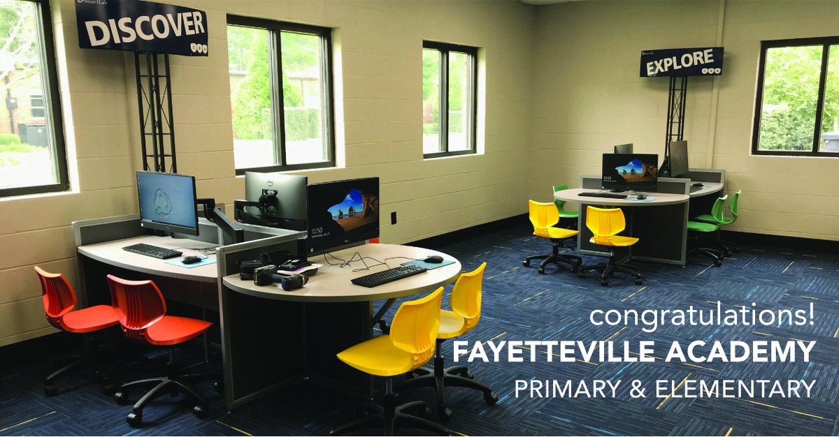 Students at @fayettevilleacademy will be engaged in hands-on, minds-on learning in their new #SmartLab. Congrats! #smartlablearning #personalizedlearning #projectbasedlearning #teachers #principals #administrators #PBL