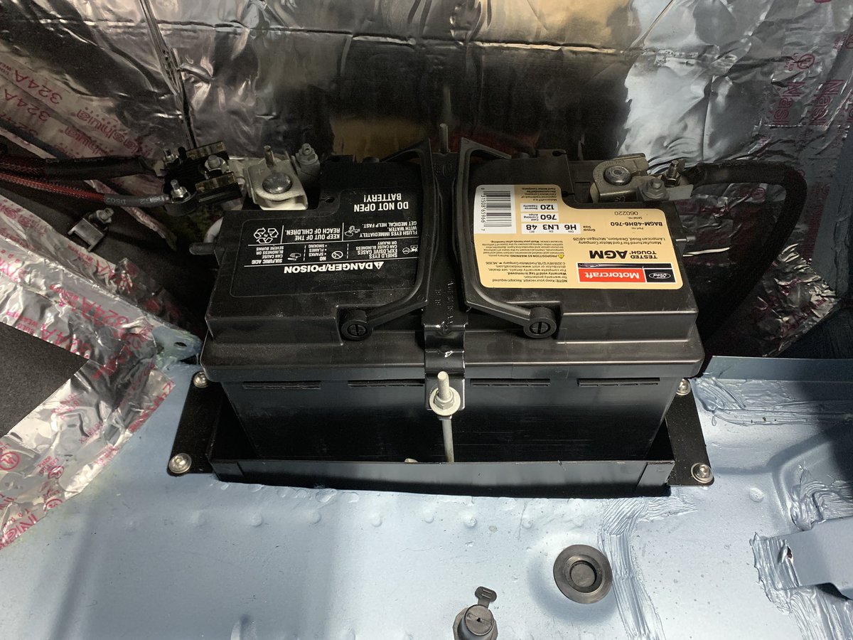 RevologyPerform's tweet photo. The #Revology designed battery box is an innovative way to relocate the battery to the trunk of any 64-70 #Mustang in order to open up space in the engine compartment, provide a secure mounting location for a modern #Ford #battery, and retain trunk space. https://t.co/3CdynpEQMY