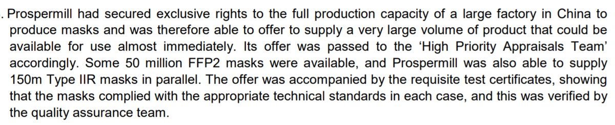 The Ayanda contract was entered into on 29 April 2020 (source Govt letter to GLP of 29 July).And Govt purchased 50m FFP2 masks and 150m IIR masks for a total price of £252m (source Govt letter to GLP of 29 July). /1