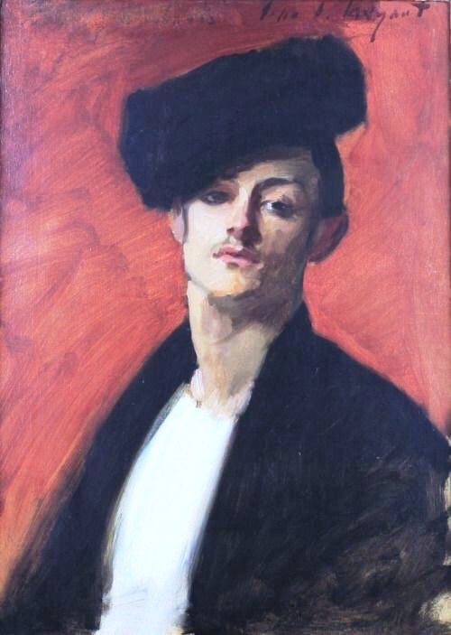 John Singer Sargent depicted his forbidden love in a series of portraits & drawings of his partner Albert de Belleroche (1882-3). He kept one over his fireplace throughout his life.