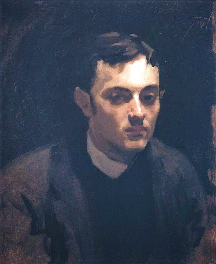 John Singer Sargent depicted his forbidden love in a series of portraits & drawings of his partner Albert de Belleroche (1882-3). He kept one over his fireplace throughout his life.