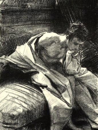 John Singer Sargent depicted his forbidden love in a series of portraits & drawings of his partner Albert de Belleroche (1882-3). He kept one over his fireplace throughout his life.