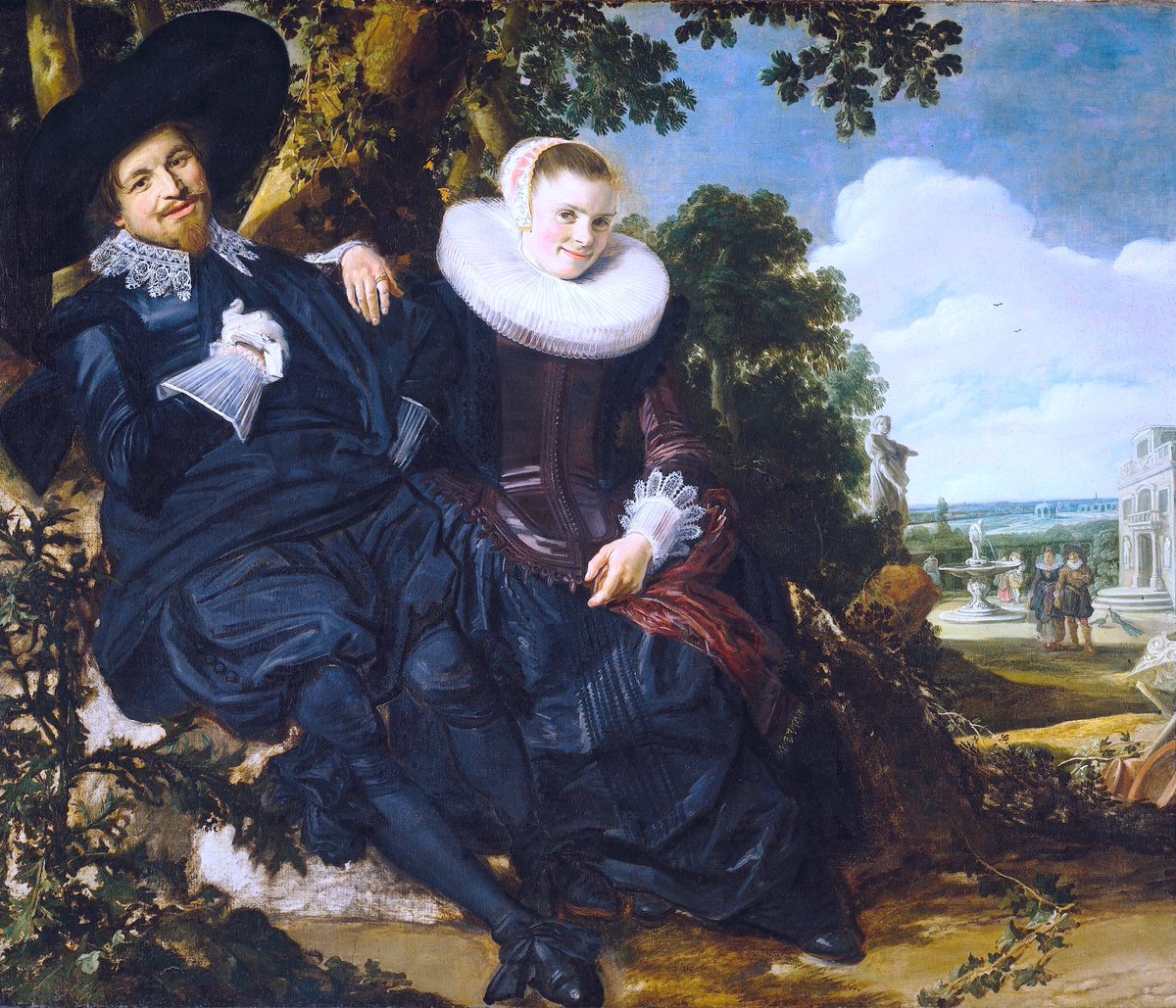 Frans Hals captured the bloom of first love in his marriage portrait of Isaac Massa & Beatrix van der Laan (1622). Hals was one of the first major artists who included smiling in his work.