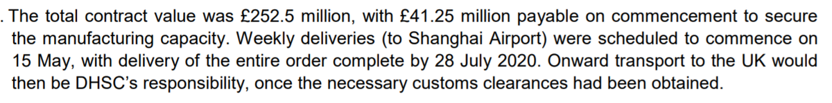 First, the Government bought these masks in China and it had to pay the freight costs.The fact that Ayanda was not paying to ship them to the UK means the ex Shanghai prices would have been lower than those in the Govt doc I mentioned (so higher profits for Ayanda). /6