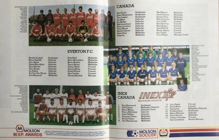 #47 Canada 0-1 EFC - Aug 4, 1985. The 2nd game of EFCs pre-season tour of Canada saw the Blues beat the Canadian national team 1-0 with a goal from Gary Lineker. Uniquely Lineker would also face Canada again in May 1986 playing for England in another 1-0 win in a pre-WC friendly.