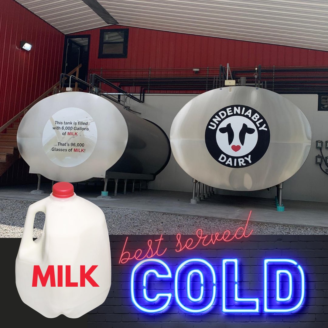 GaMilkProducers's tweet image. DYK: Milk leaves the 🐄 at 98 degrees Fahrenheit and is chilled to 38 degrees in cooling tanks immediately following each milking! This preserves freshness &amp;amp; safety from the farm to the fridge🥛! Farmers #KeepItCold so please do your part to #KeepItCold at the store &amp;amp; at home!