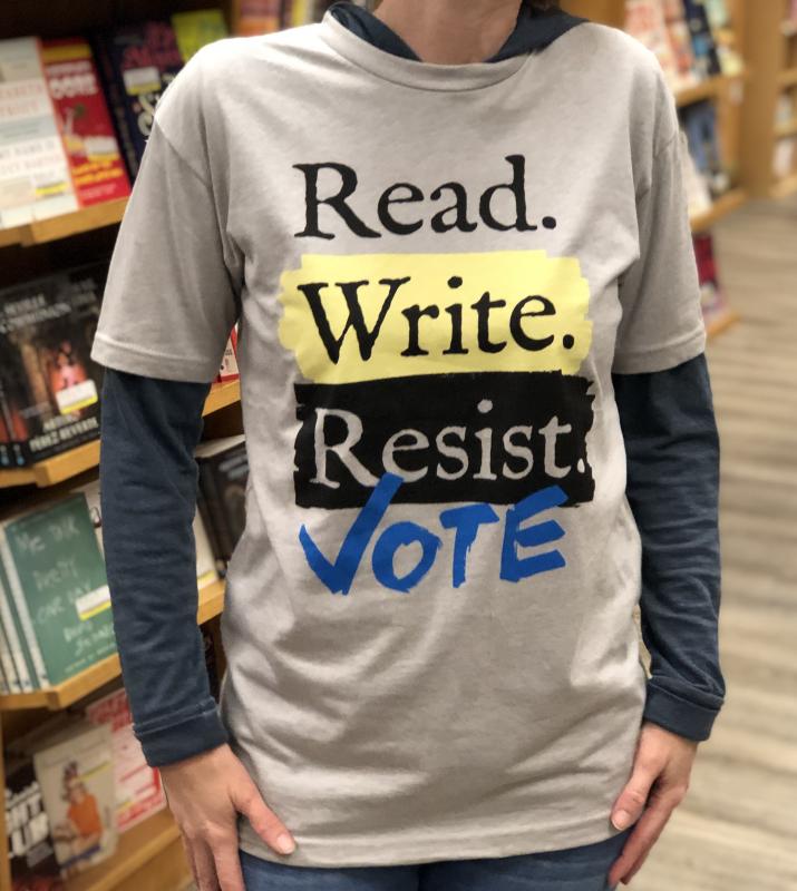 changinghands's tweet photo. Don't forget the #ReadWriteResist pins, tees, and totes. https://t.co/D8cK9WWAMP https://t.co/ZxOUqe6J8J