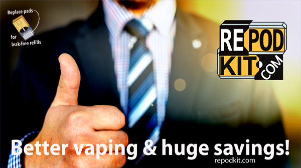 repodkit's tweet image. Got Juul™? You already have the best refillable pod, but Juul™ pods need pads - get 'em here repodkit.com Repod + Juul™ = unlimited flavors for pennies per day! #JUUL #juulpods #JUULrefillablepod #juulcompatible #juuldevice #juulrefillablepod #refilljuul  #podsystem