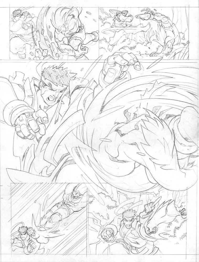 So many Street Fighter moves in the script! Was definitely fun to work on. Page was done for @udonent's Street Fighter Unlimited comics. #udonent #edwinhuang #streetfighter 
