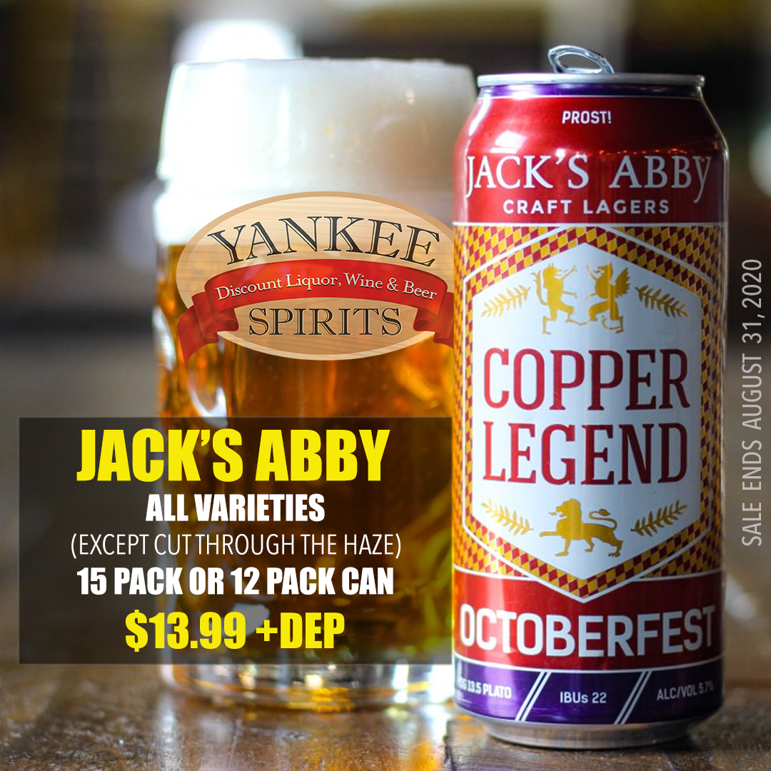 yankeestur's tweet photo. @JacksAbby on sale at #YankeeSpirits now through August 31. All varieties except Cut Through the Haze. https://t.co/qsgh9FQFME
