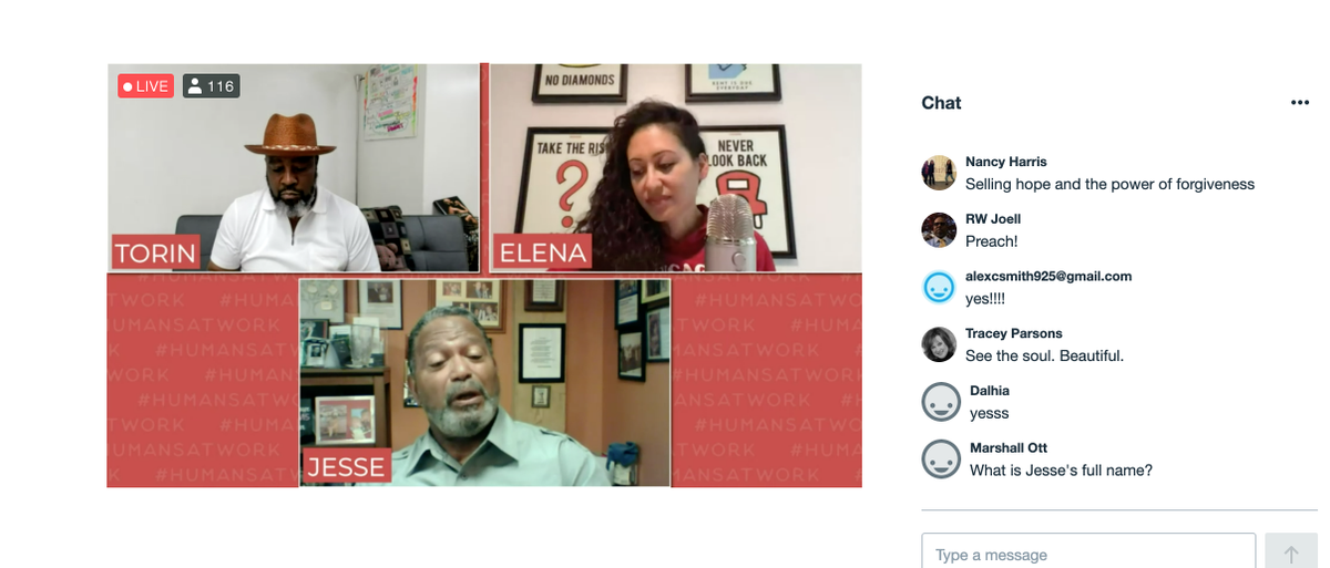 adamrosenfield's tweet image. &quot;We have to see our soul from within.&quot;

Jesse from CARA giving us the bid-niz at #humansatwork