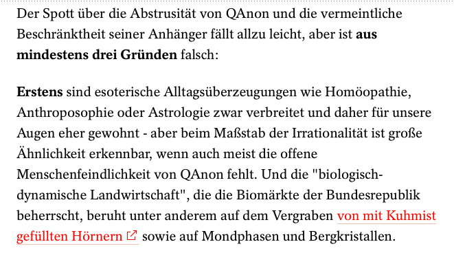 LudgerWess's tweet photo. Kluge Analyse von @saschalobo. Was Alltagsesoterik wie #Homöopathie und #Biodynamik mit #QAnon zu tun hat. https://t.co/nNDVz44zkw https://t.co/j3OXp8PTu4