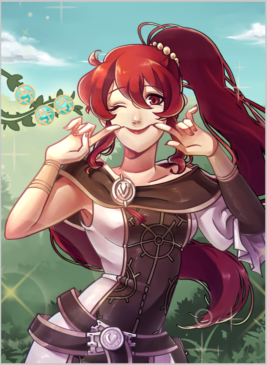 MadameRinRin's tweet photo. One of my cards for @WildRoseZines 

it was a deck of cards featuring FE3H characters :) https://t.co/8xQ4YyMekx