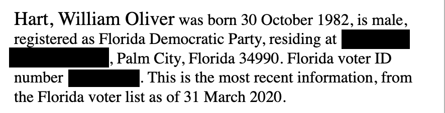 Now he lives in Palm City, FL, where he is registered to vote as Democrat, of all things. Just so you know, Democrats can be fascists and racists too. Is he really a DSA chapter pres? We couldn't determine this. Maybe  @palmbeachdsa can provide some input.