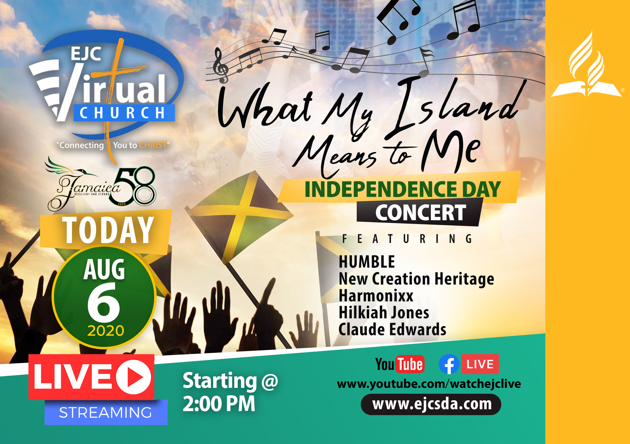 East Jamaica Conference в Twitter „What does Jamaica mean to you? Tune in TODAY 200 PM for an exciting, soul-filled, uplifting Independence Day Concert! Jamaica 58! Spread the Word, See you