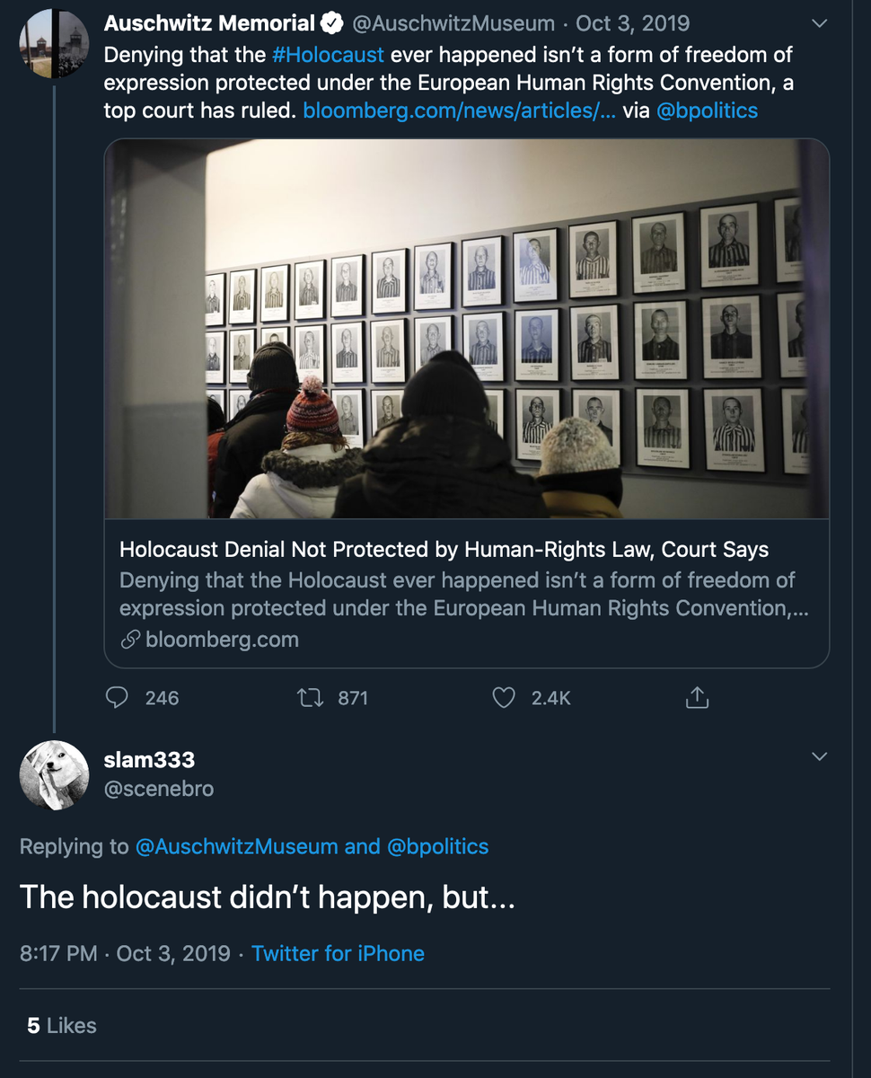 We have concluded that Will is a rather insignificant loser who pathetically likes to be secretly racist on Twitter, but the point is if you want to be racist and say awful things online we're going to make sure everyone knows who you are.