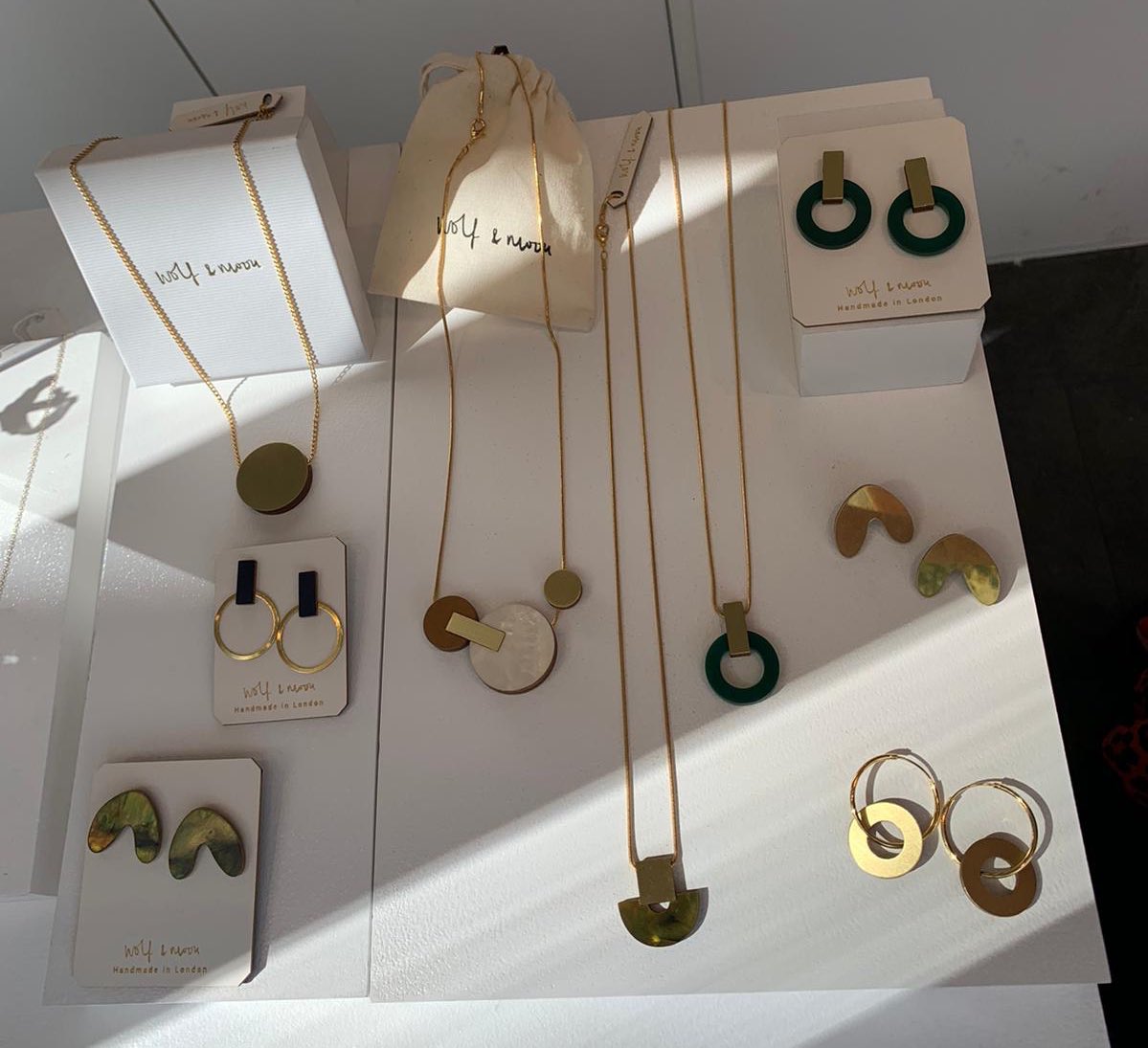 Lovely, lovely <a href="/wolfandmoonshop/">Wolf & Moon</a> jewellery now in the gallery. Come and see! 👀 Find us here -> forartssake.com/contact/