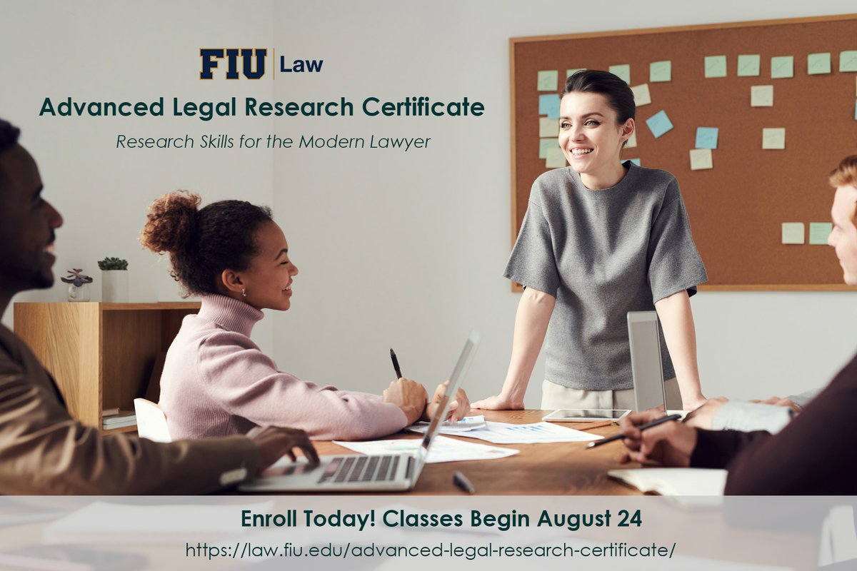 FIULaw's tweet photo. The Advanced Legal Research Certificate is designed to support the modern law firm with value-driven legal research techniques.

Learn more: https://t.co/UoD0AzVzNN https://t.co/rGip3B5uNt