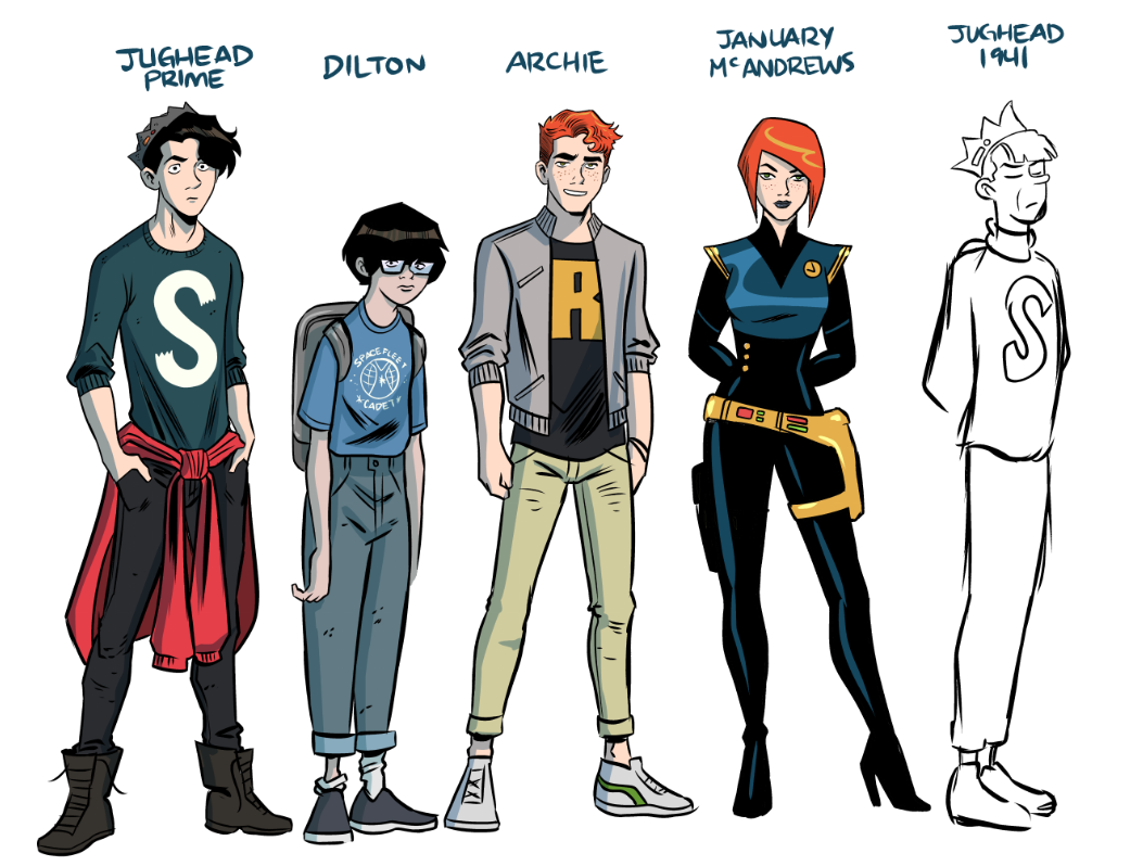 Archie Comics on X: "Jughead's Time Police (2019) character designs by  @derek_charm https://t.co/NqltQlgRY0" / X