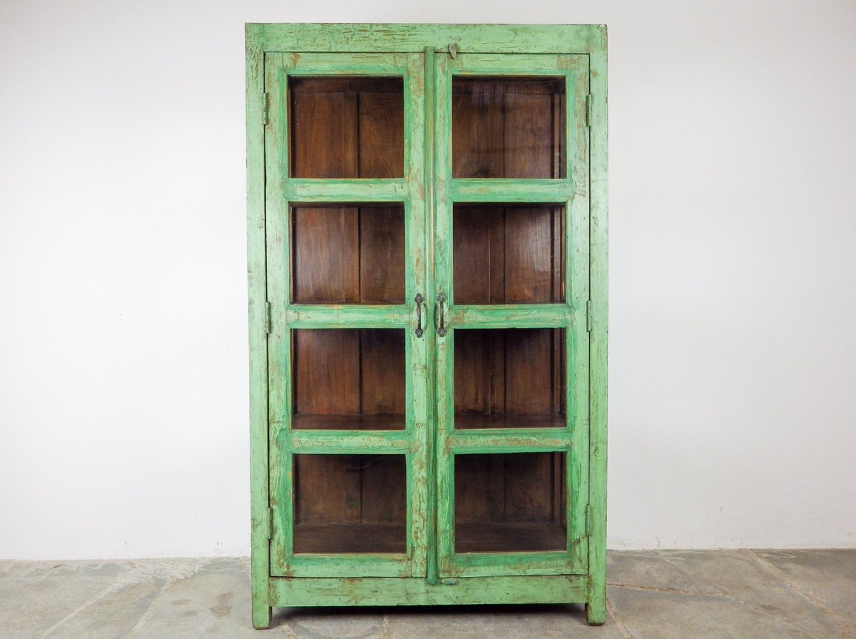millwardsLtd's tweet photo. Vintage glazed cupboard with worn bright green painted finish.  REF603. 
#millwards #hereford #indianantiques #vintage #importexport #wholesale #antiquedealersofinstagram #homedecor https://t.co/R001x18I8G