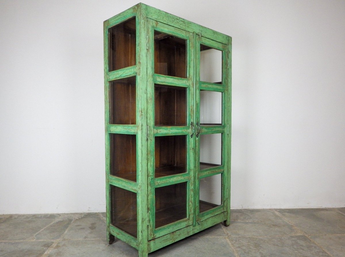 millwardsLtd's tweet photo. Vintage glazed cupboard with worn bright green painted finish.  REF603. 
#millwards #hereford #indianantiques #vintage #importexport #wholesale #antiquedealersofinstagram #homedecor https://t.co/R001x18I8G
