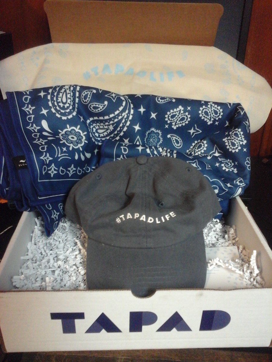 The #bestcompanytoworkfor: <a href="/Tapad/">Fernando Tapad</a> <a href="/TapadEng/">Tapad Engineering</a>. The 3 parts of an effective summer care package: Cap, quick-dry towel and a bandana (perfect for Steven Van Zandt impersonations). #tapadlife #swag #Tapad