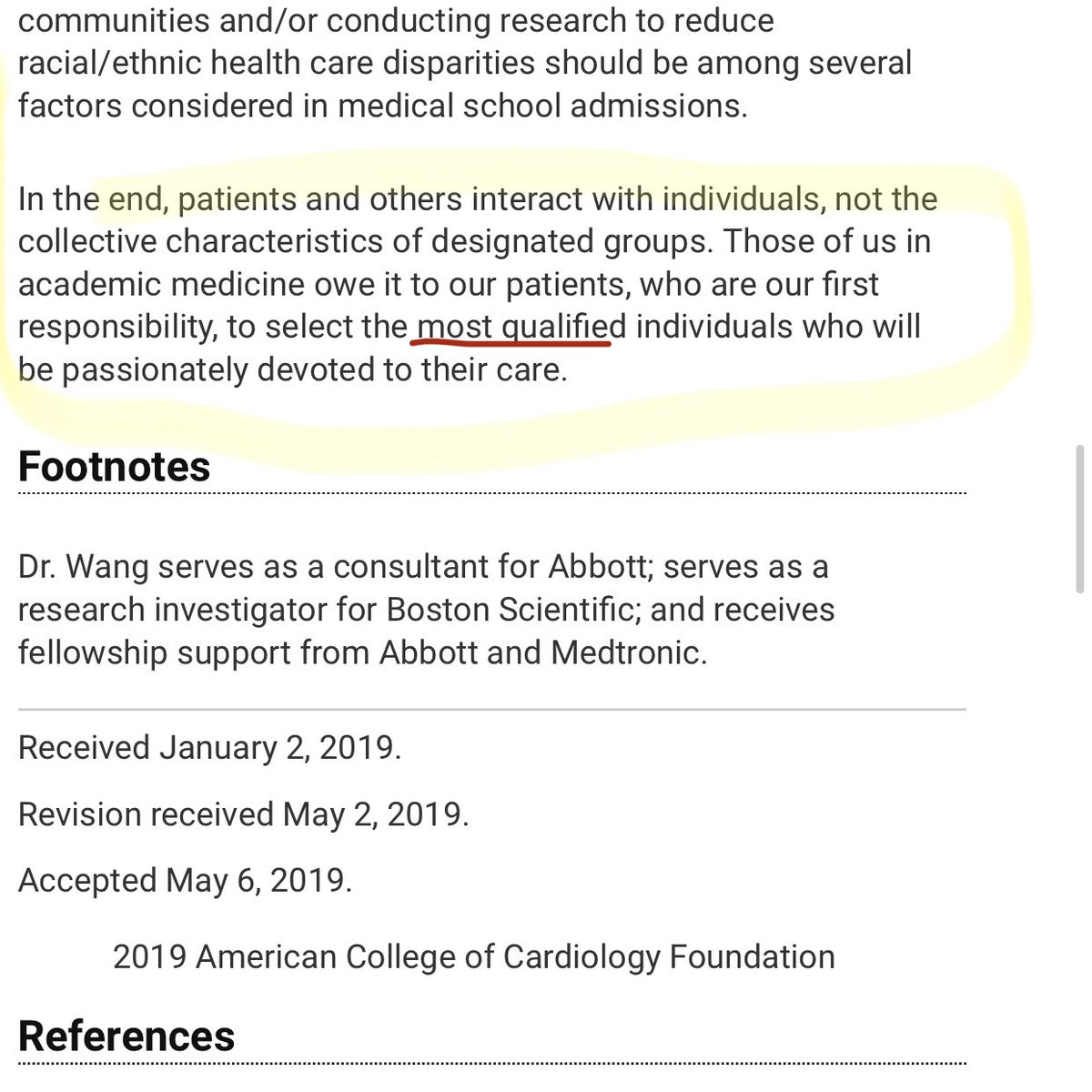 londyloo's tweet photo. @DrQuinnCapers4 This is good. Wish it Was never published, obviously. Not going to say thank you. But glad they aren’t allowing further harm. 

The @JACCJournals needs to retract Dr. Wang’s other 2019 paper, which also makes racist claims. 

https://t.co/bT15OUJAdc…

#RetractRacists https://t.co/jBDPGntUGG