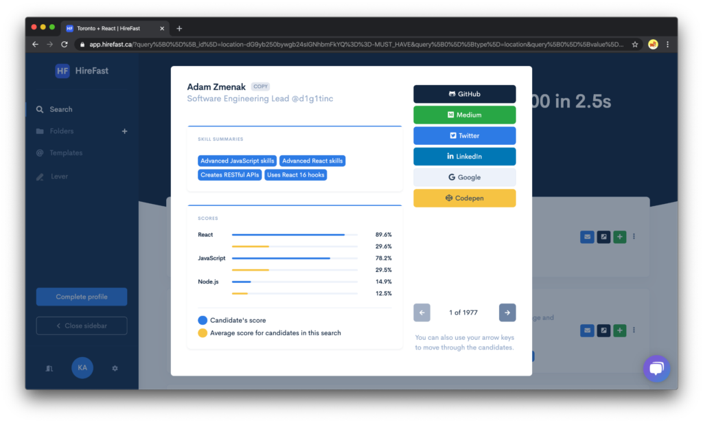 RecruitingDaily's tweet photo. New tool for software developer #sourcing! HireFast: a tech-specific search platform, with software developer candidates pulled from #GitHub.
Check out the #HireFast video with @Deandacosta 🔽 for more! @noelcocca 
https://t.co/qSNVreoeKC
#talentacquisition #rdaily #sourcingtools https://t.co/Bz1L3c9xhz