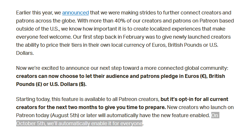 Thanks Patreon just fuck my income all the way up fam