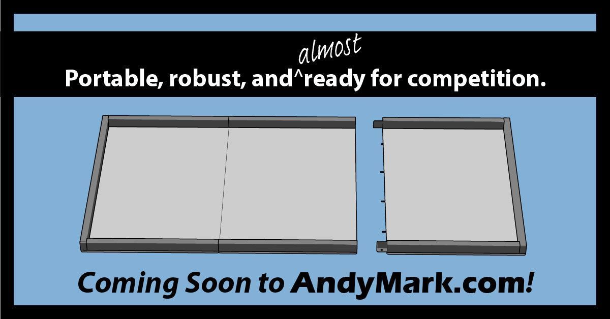 andymarkinc's tweet photo. We are so hyped up for the new FLL Challenge RePLAY! Here's a sneak peak at our newest upcoming product offering - a 3-piece table for practice and competition.. More info coming soon to our AndyMark website. #omgrobot #FIRSTGAMECHANGER #RePLAY #morethanrobots https://t.co/sBxdYN4CSY