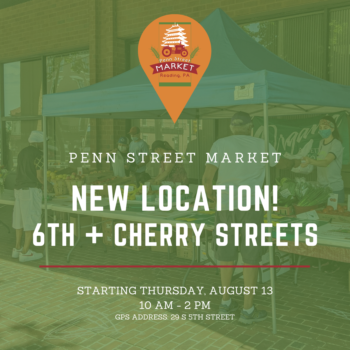 PennStMarket's tweet photo. NEW LOCATION ALERT! We are pleased to announce the Reading Parking Authority will host the #PennStMarket at the surface lot located in the 500 block of Cherry St. for the remainder of the season starting next week, 8/13 | 10 AM to 2 PM.
https://t.co/RlXfWbwvaE https://t.co/OY9jMEZ43H