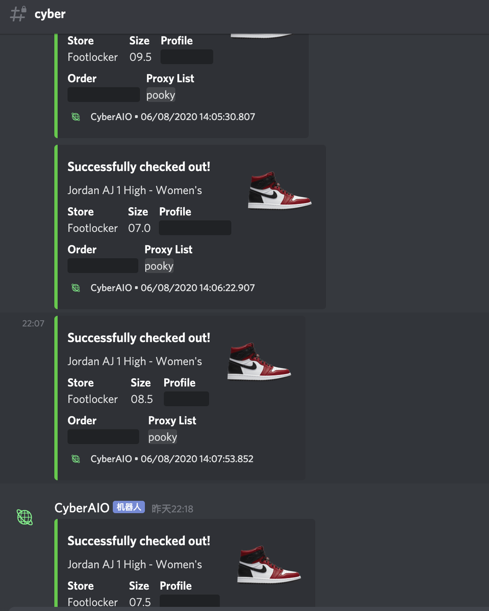 Bot:
<a href="/theGaneshBot/">GaneshBot</a>
<a href="/Cybersole/">Cybersole</a>
 
Group: 
@Bashgang__
<a href="/acookgroup/">Tsunami</a>
<a href="/GoatifyIO/">GOATIFY</a>
<a href="/WxnxwG/">wXnXw_Group</a>
<a href="/Liekai3/">Liekai3</a>
<a href="/Shoe_Slayer/">Shoe Slayer</a>
 
Proxy: 
@PookyyProxy
<a href="/PookyyAIO/">Pookyy Proxies</a>
 
Finally got 15 pairs , new pool made everything ez thanks 
<a href="/Pookyyyyyyyy/">元帅</a>