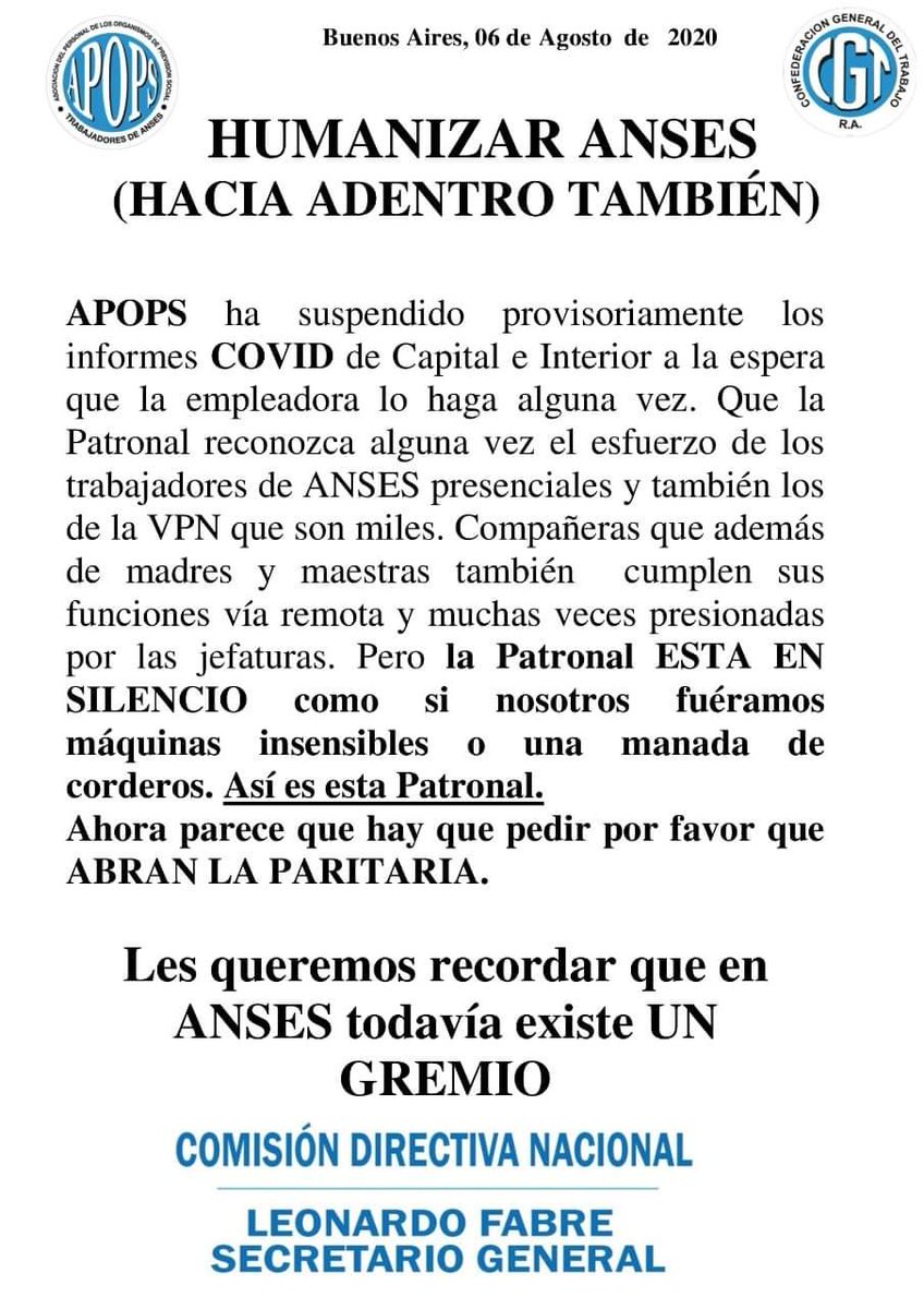 SomosApops's tweet photo. #COMUNICADO | HUMANIZAR ANSES
#SomosApops https://t.co/nahFb3xWlw