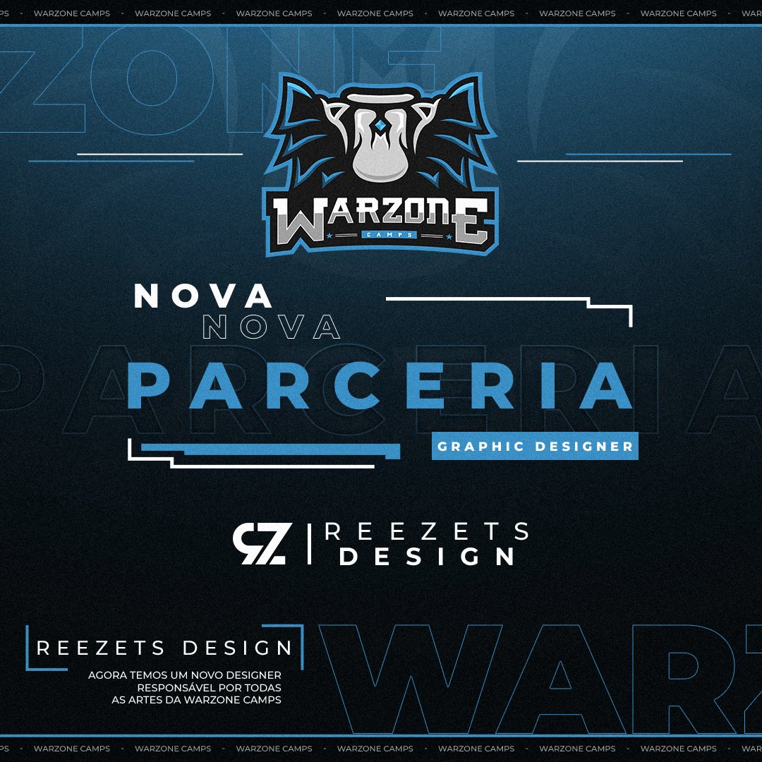 WarzoneCamps's tweet photo. PARCERIA l @reezetsdesign 
-
A Warzone Camps está de cara nova!
-
É com um enorme prazer que anunciamos nosso novo designer gráfico! @reezetsdesign
-
#campeonato #callofduty #campeonatocallofduty #CodWarZone #Warzone #CampeonatoWarzone #Championship #ModernWarfare #CodMemes #COD https://t.co/IxT1j6Fpir