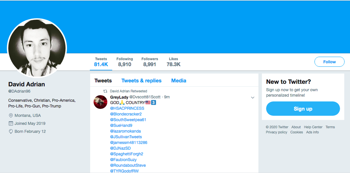 And this is how the now suspended  @Dadrian96 account looked on July 4th of this year. Again apparently the main cutout account running a Romanian troll farm of fake African-Americans posing as Pro-Trump supporters  #infoOps  #osint  #infosec  #disinfo