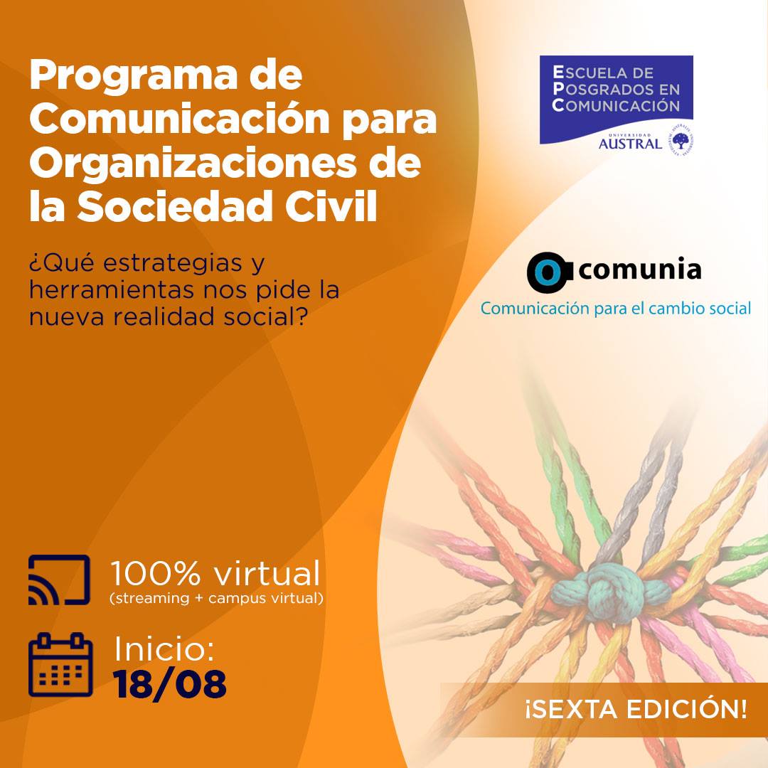 enComunia's tweet photo. La realidad se transformó… ¿Cómo hacer del nuevo contexto una oportunidad para las organizaciones sociales? 
El 18-8 inicia el Programa de Comunicación para organizaciones sociales: Becas Disponibles! +Info https://t.co/noXwgmUE6f @EPCaustral https://t.co/zJ4Np6DXAZ