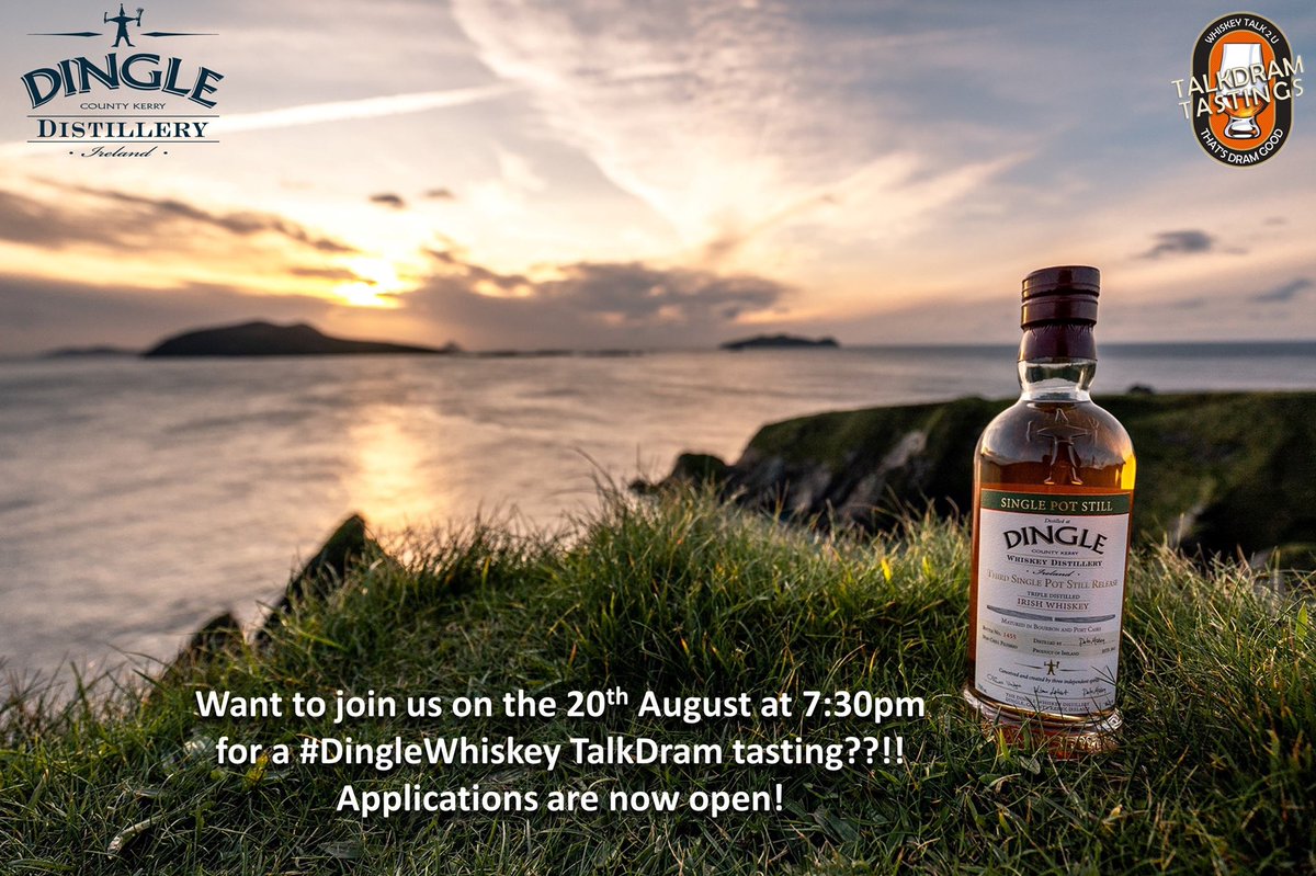 talkdram's tweet photo. Ladies and gentlemen, we are delighted to announce our @DingleWhiskey #TalkDram tasting for the 20th August! This is sure to be a mega tasting so get your name registered for a chance to take part! 

Remember.....Kerry is the Kingdom!!

#DingleWhiskey 

https://t.co/bQaafodFD9 https://t.co/q9ICxHsKVW