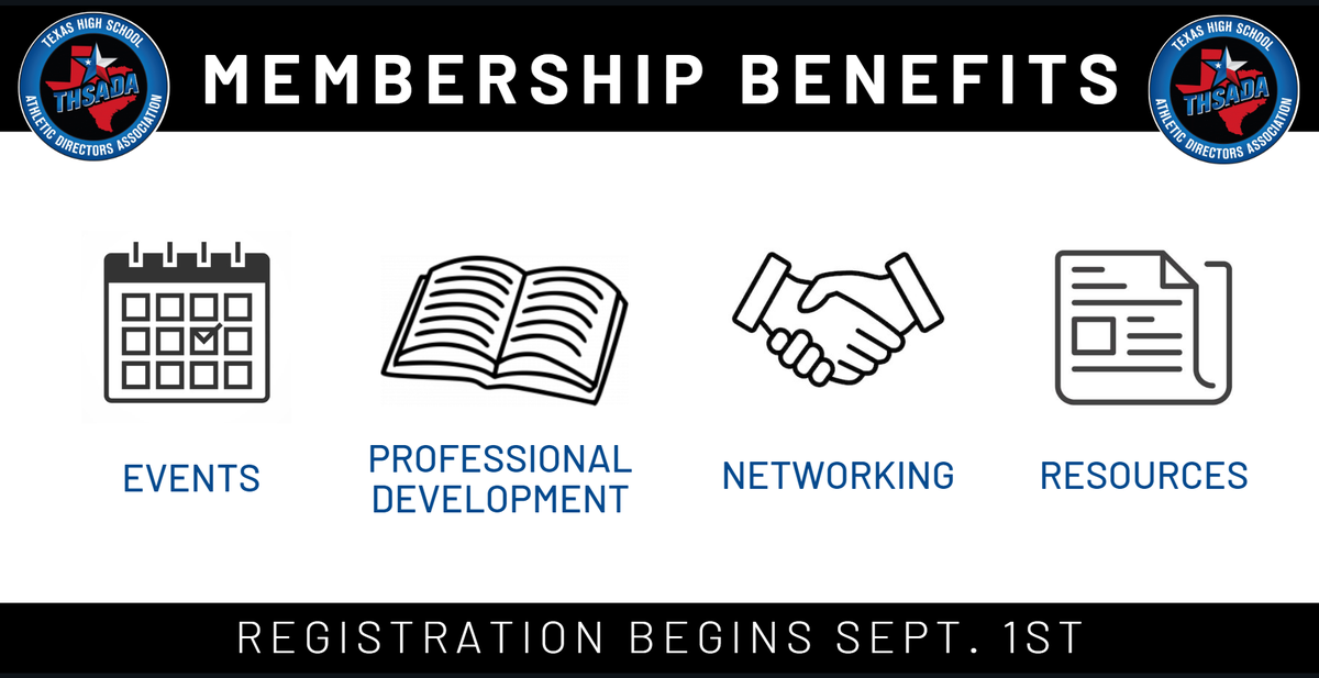 OfficialTHSADA's tweet photo. Mark your calendars🗓️
2020-21 THSADA Membership Registration opens Tues, September 1st!

Learn more about membership benefits➡️https://t.co/Z4qGu4sCPK https://t.co/7EsUuG4y7c