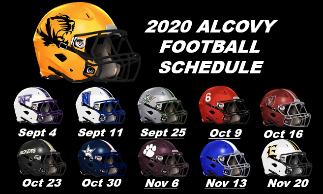 TIGER FAMILY! When conditions change we must adapt and grow to meet the challenge those new conditions present. We count ourselves blessed to have that opportunity. Updated 2020 Alcovy Football Schedule! <a href="/Alcovy_Sports/">AHS Tigers Sports</a> <a href="/AlcovyFootball/">AlcovyHSFootball</a> <a href="/AlcovyHS/">Alcovy High School</a>