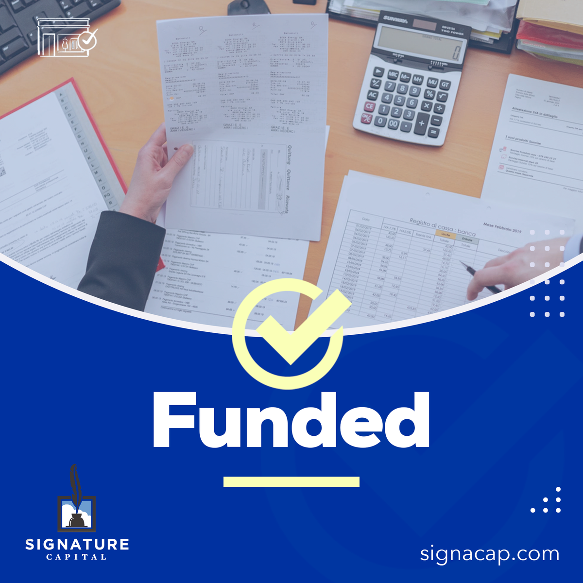 SignaCap's tweet photo. Keeping you funded is our top priority. We are here to help local and small businesses gain capital! Apply today to see how SignaCap can help you get funded! 💰💰 https://t.co/iIZ4mlzAvP