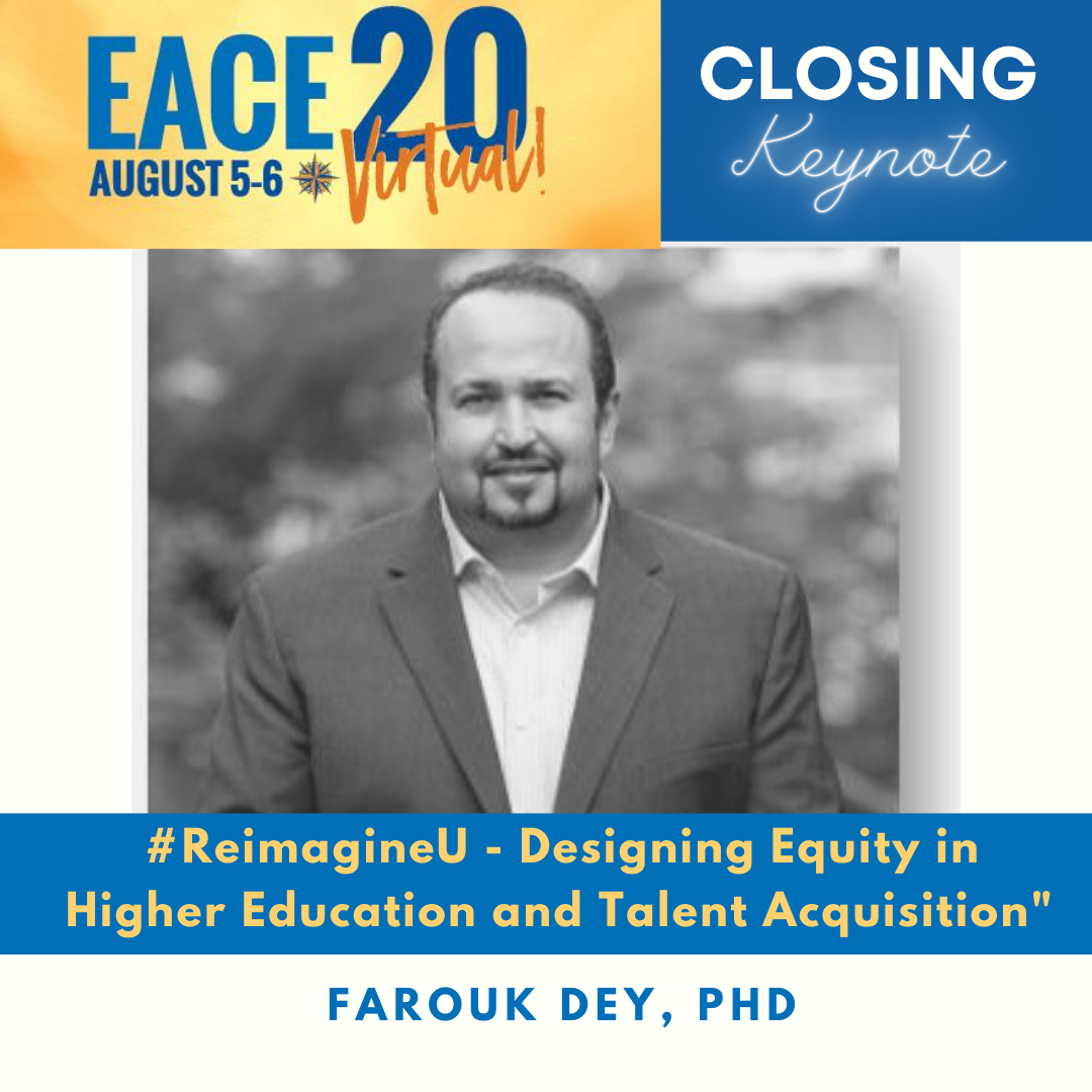EACEPR's tweet photo. Our closing #keynote @faroukdey will be taking the main stage in 15mins to share with us how to #ReimagineU- Designing Equity in Higher Education and Talent Acquisition. #EACE #EACE20 https://t.co/JXN1JKKGhn